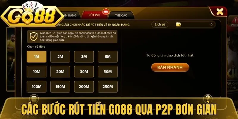 Rút Tiền Go88 Nhanh Với Quy Trình Đơn Giản Và An Toàn 2 Các bước rút tiền Go88 qua P2P đơn giản